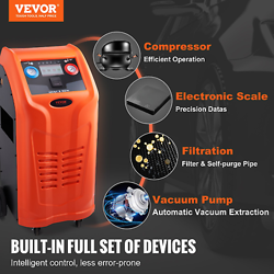 VEVOR FULLY AUTOMATIC REFRIGERANT RECOVERY MACHINE - DUAL CYLINDER AC RECOVERY M
