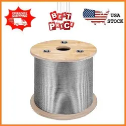 VEVOR 1/8 STAINLESS STEEL CABLE RAILING 500FT, WIRE ROPE 316 MARINE GRADE