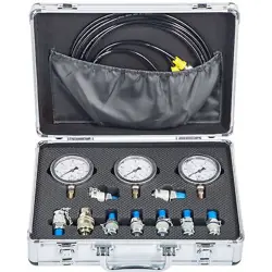 VEVOR HYDRAULIC PRESSURE TEST KIT, 25/40/60MPA/9COUPLINGS, EXCAVATOR PARTS HYDR
