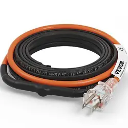 VEVOR SELF-REGULATING PIPE HEATING CABLE, 18-FEET 5W/FT HEAT TAPE FOR PIPES FREE