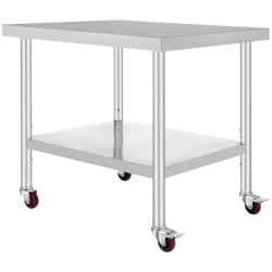 VEVOR 30X36X34 INCH STAINLESS STEEL WORK TABLE 3-STAGE ADJUSTABLE SHELF WITH 4 W