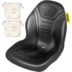 VEVOR UNIVERSAL LAWN TRACTOR SEAT REPLACEMENT, COMPACT HIGH BACK MOWER SEAT, BLA