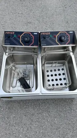 VEVOR COMMERCIAL ELECTRIC COUNTERTOP DEEP FRYER DUAL DETACHABLE TANKS