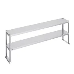 VEVOR DOUBLE OVERSHELF, DOUBLE TIER STAINLESS STEEL OVERSHELF, 12 X 72 INCH DOUB