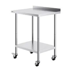 VEVOR 24 X 30 X 40 INCH STAINLESS STEEL WORK TABLE, COMMERCIAL FOOD PREP WORKTAB