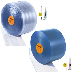 VEVOR STRIP CURTAIN PVC DOOR CURTAIN RIBBED/SMOOTH COOLER FREEZER CLEAR PLASTIC