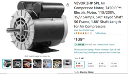 MOTOR 3450RPM SINGLE