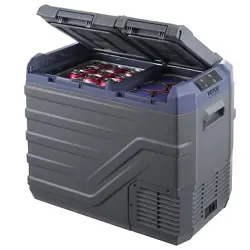 VEVOR PORTABLE CAR REFRIGERATOR FREEZER COMPRESSOR 40 L DUAL ZONE FOR CAR HOME