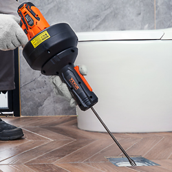 VEVOR 12V ELECTRIC DRAIN AUGER, 25FT CORDLESS PLUMBING SNAKE AUTO FEED