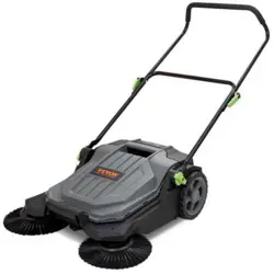 WALK-BEHIND HAND PUSH FLOOR SWEEPER 25.6 IN. SWEEPING WIDTH 5-GAL. WASTE CONTAIN