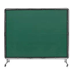 VEVOR WELDING SCREEN WITH FRAME 6' X 8' WELDING CURTAIN SCREEN ON 4 WHEELS GREEN