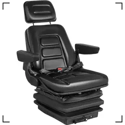 VEVOR FORKLIFT TRACTOR SEAT SUSPENSION ADJUSTABLE BACKREST ARMREST SAFETY BELT .