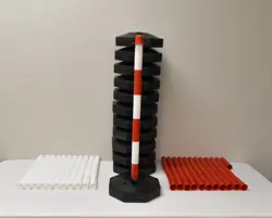 VEVOR 12 PACK TRAFFIC DELINEATOR POST CONES FILLABLE BASE 8FT CHAIN ADJUSTABLE