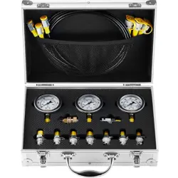 VEVOR HYDRAULIC PRESSURE TEST KIT, 250/400/600BAR, 3 GAUGES 9 TEST COUPLINGS