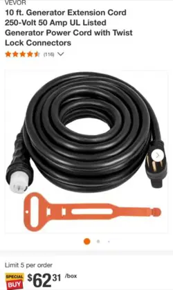 50-AMP GENERATOR CORD