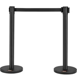 VEVOR CROWD CONTROL BARRIERS WITH 6.5 FT BLACK RETRACTABLE BELT NEW