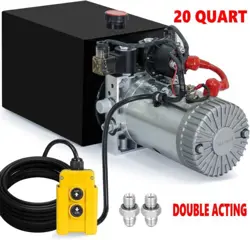 20 QUART DOUBLE ACTING HYDRAULIC PUMP DUMP TRAILER DC12V POWER UNIT CONTROL KIT