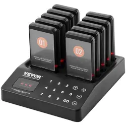 VEVOR RESTAURANT PAGER SYSTEM, WIRELESS 400M LONG RANGE LINEUP WAITING QUEUE SIG