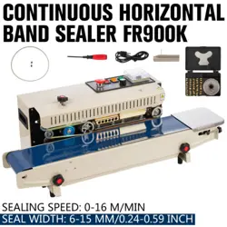 HORIZONTAL CONTINUOUS BAND SEALER FR900 AUTO BAG SEALING MACHINE W/ TEFLON BELTS