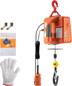 ELECTRIC HOIST WINCH, 1500W 110V PORTABLE WINCH CRANE WITH 1100LBS LIFT CAPACITY