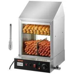VEVOR 1200W COMMERCIAL HOT DOG STEAMER 2 TIER ELECTRIC BUN WARMER