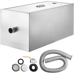 8LBS COMMERCIAL GREASE TRAP STAINLESS STEEL INTERCEPTOR 6GPM RESTAURANT CAFE