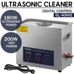 DIGITAL 6L ULTRASONIC CLEANER INDUSTRY HEATED HEATER W/TIMER JEWELRY GLASSES