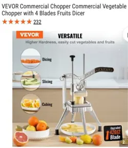 VEVOR COMMERCIAL CHOPPER WITH 4 BLADES FRUITS DICER QTJ-J002XF