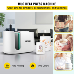 VEVOR MUG PRESS MACHINE, AUTOMATIC MUG HEAT PRESS FOR SUBLIMATION | 11-15OZ COFF