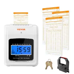 VEVOR EMPLOYEE ATTENDANCE PUNCH TIME CLOCK PAYROLL RECORDER LCD DISPLAY