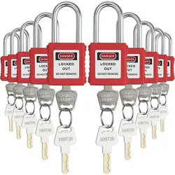 VEVOR LOCKOUT TAGOUT LOCKS SET, 10 PCS RED SAFETY LOCKOUT