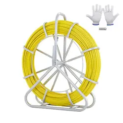 VEVOR 425FT1/4 INCH FISH TAPE PULLER FIBERGLASS WIRE CABLE RUNNING DUCT RODDER