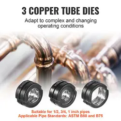 PIPE PRESS TOOL COPPER TUBE FITTINGS CRIMPING TOOLS WITH 3 JAWS (1/2