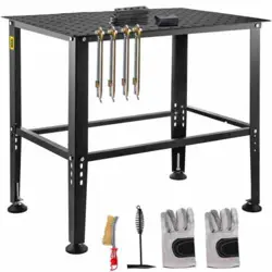 36 IN. X 24 IN. WELDING TABLE 600 LBS.ADJUSTABLE SAWHORSE WORKBENCH CARBON STEEL