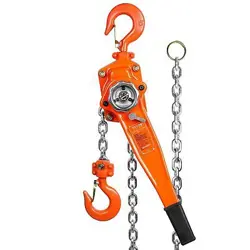 VEVOR MANUAL LEVER CHAIN HOIST, 1-1/2 TON 3300 LBS CAPACITY 10 FT COME ALONG, G