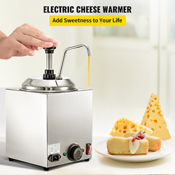 VEVOR CHEESE DISPENSER WITH PUMP, 2.6QT CAPACITY NACHO CHEESE WARMER WITH PUMP,