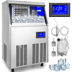 VEVOR 110LBS COMMERCIAL ICE MAKER ICE CUBE MACHINE 33LBS STORAGE W/WATER FILTER
