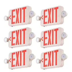 VEVOR 6 PACK LED EXIT SIGN EMERGENCY LIGHT W/ BATTERY BACKUP FCC LISTED