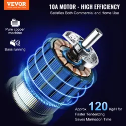 VEVOR 450W COMMERCIAL ELECTRIC MEAT BEEF TENDERIZER MACHINE STAINLESS STEEL TOOL