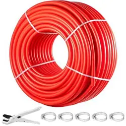 VEVOR PEX PIPE, 1 INCH X 500 FT PEX TUBING, NON OXYGEN BARRIER RED PEX-B PIPE, F