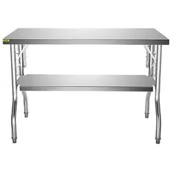 VEVOR COMMERCIAL WORKTABLE WORKSTATION 48X30 INCH FOLDING COMMERCIAL PREP TABLE,