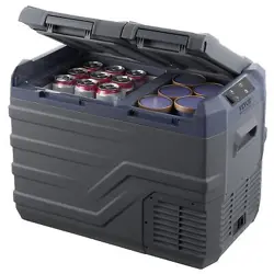 VEVOR PORTABLE CAR REFRIGERATOR FREEZER COMPRESSOR 32 L DUAL ZONE FOR CAR HOME