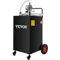 VEVOR 35 GALLON FUEL CADDY FUEL STORAGE TANK 4 WHEELS WITH MANUEL PUMP BLACK