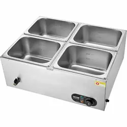 VEVOR COMMERCIAL ELECTRIC FOOD WARMER COUNTERTOP BUFFET 4*8QT PAN BAIN MARIE