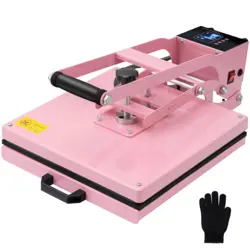 HEAT PRESS MACHINE 15X15IN SUBLIMATION TRANSFER PRINTER DIY T-SHIRTS PADS PINK