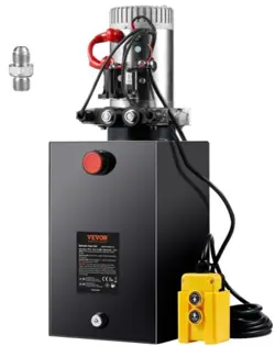 VEVOR 12V/DC HYDRAULIC PUMP 15 QUART/ 3.9 GALLON DOUBLE ACTING METAL RESERVOIR