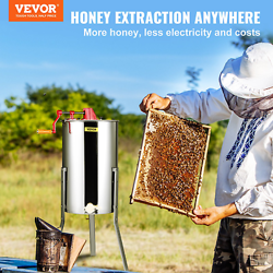 VEVOR MANUAL HONEY EXTRACTOR, 2/4 FRAMES HONEY SPINNER, STAINLESS STEEL BEEKEEPI