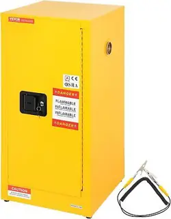 16 GAL CAPACITY FLAMMABLE STORAGE CABINET FOR FLAMMABLE LIQUIDS 1 MANUAL DOORS