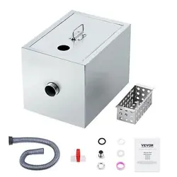 VEVOR COMMERCIAL GREASE TRAP, 8 LBS GREASE INTERCEPTOR, TOP INLET INTERCEPTOR, U