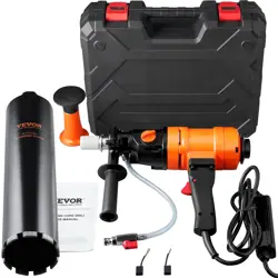 VEVOR DIAMOND CORE DRILLING MACHINE, 4IN HANDHELD WET CONCRETE CORE DRILL RIG, 1